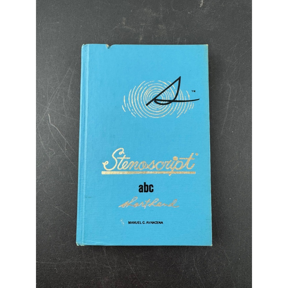 Vintage 1967 Stenoscript ABC Shorthand Hardcover Book Manuel C Avancena Blue